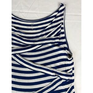 NY&C New York & Company Striped Tank Top Sleeveless Blue White Casual